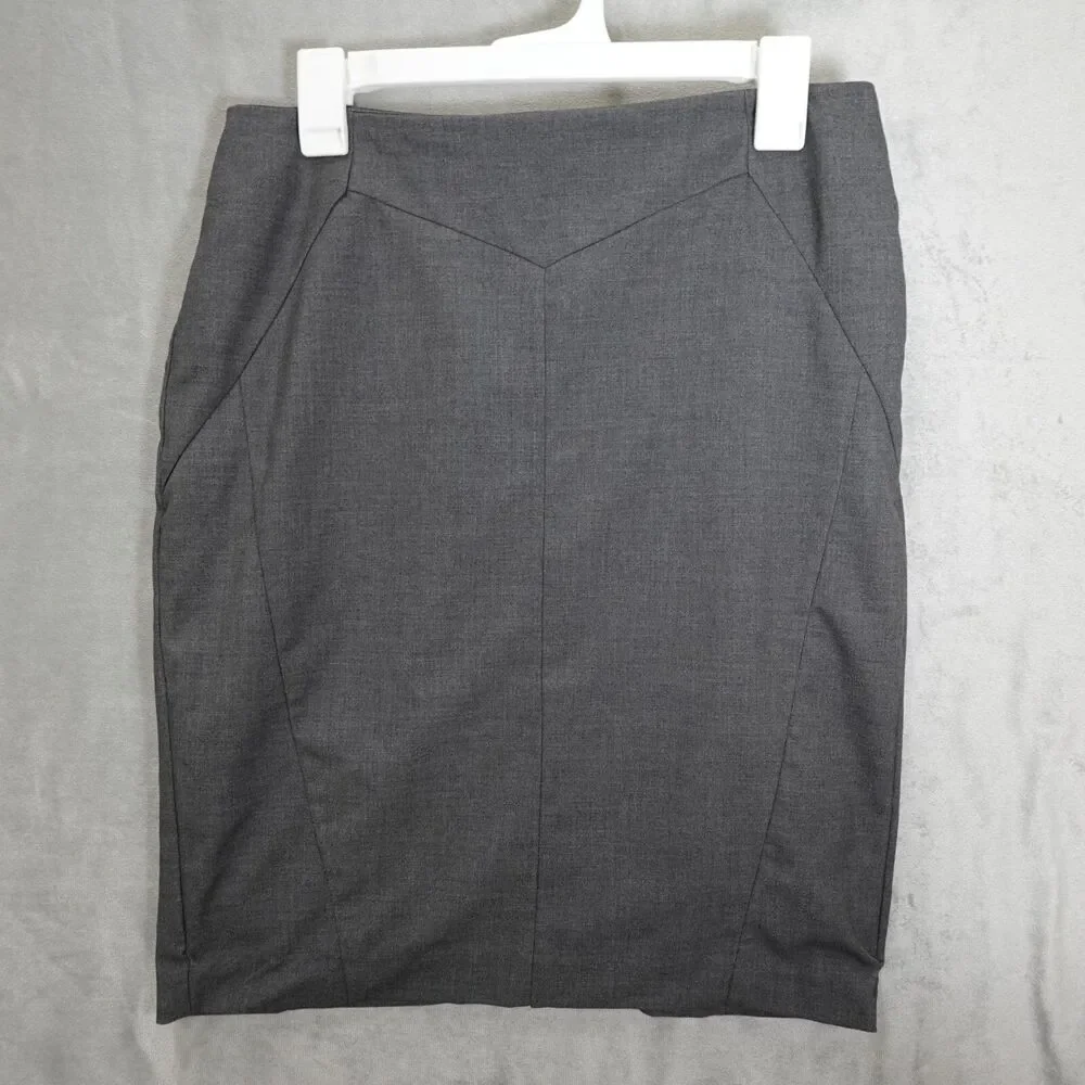 Worthington Pencil Skirt Womens Size 8 Grey Business Work Teacher Career Church